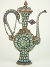 Appraisal: EWER - Middle Eastern hand hammered silver ewer Circa -