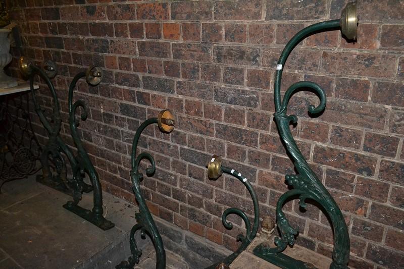 Appraisal: A SET OF SIX CAST IRON OUTDOOR WALL SCONCES A