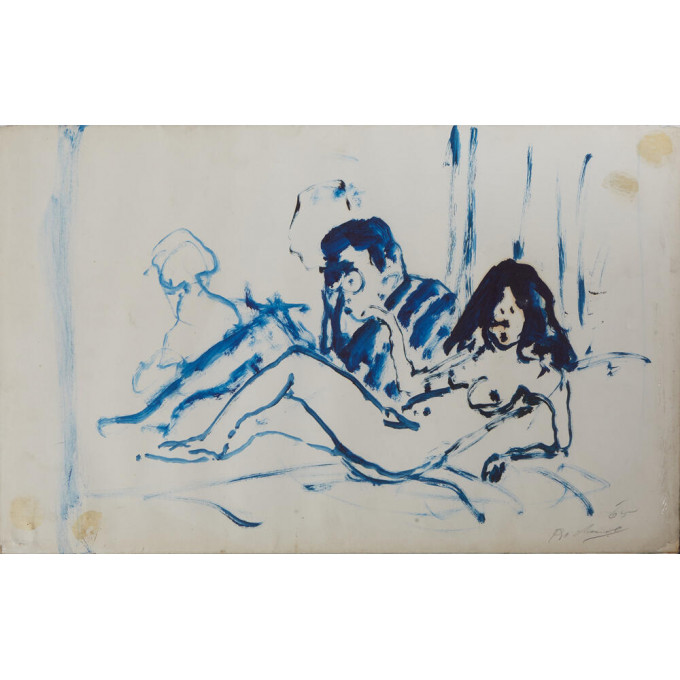 Appraisal: Noel Rockmore - New Orleans Reclining Nude on Bed with