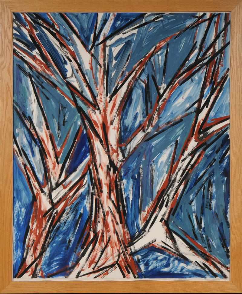 Appraisal: CHARLES ARNOLDI b ''FIRST TREE DRAWING'' Oil stick on paper