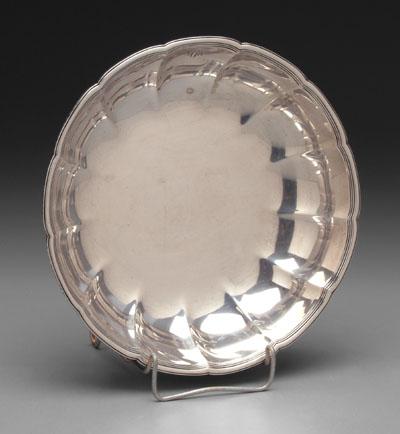 Appraisal: Tiffany sterling bowl round with reeded stepped and scalloped border