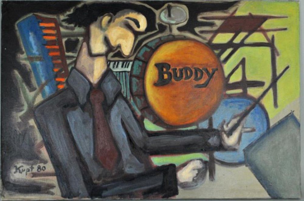 Appraisal: M Kupferman Abstract Portait Drummer Buddy Rich Meyer Kupferman Am