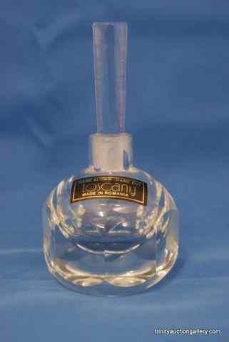 Appraisal: Toscany Hand Blown Cut Glass Perfume Bottle Made in Romania