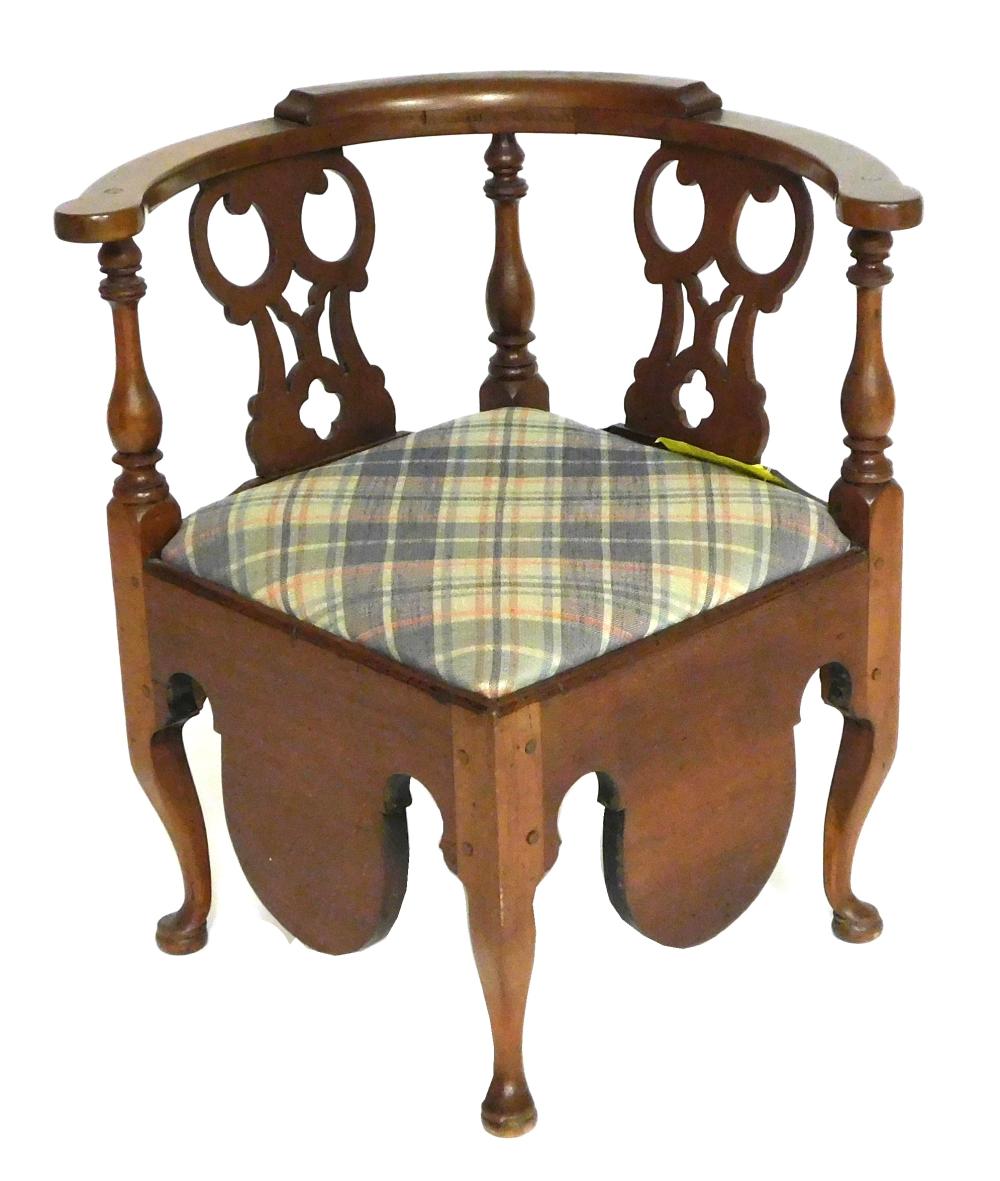 Appraisal: Roundabout or corner chair cherry from Norwich CT c -