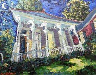 Appraisal: J Michalopoulos O C New Orleans Cottage by Moonlight James