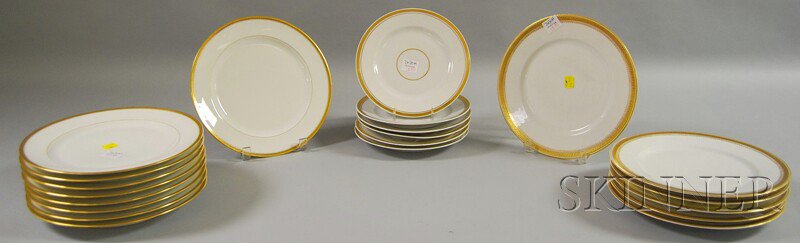 Appraisal: Twenty-one Pieces of Gilt-rimmed Porcelain Dinnerware six William Guerin Co