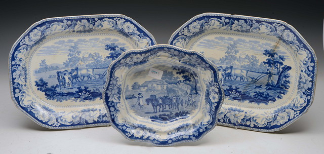 Appraisal: A PAIR OF JOHN AND WILLIAM RIDGWAY BLUE AND WHITE