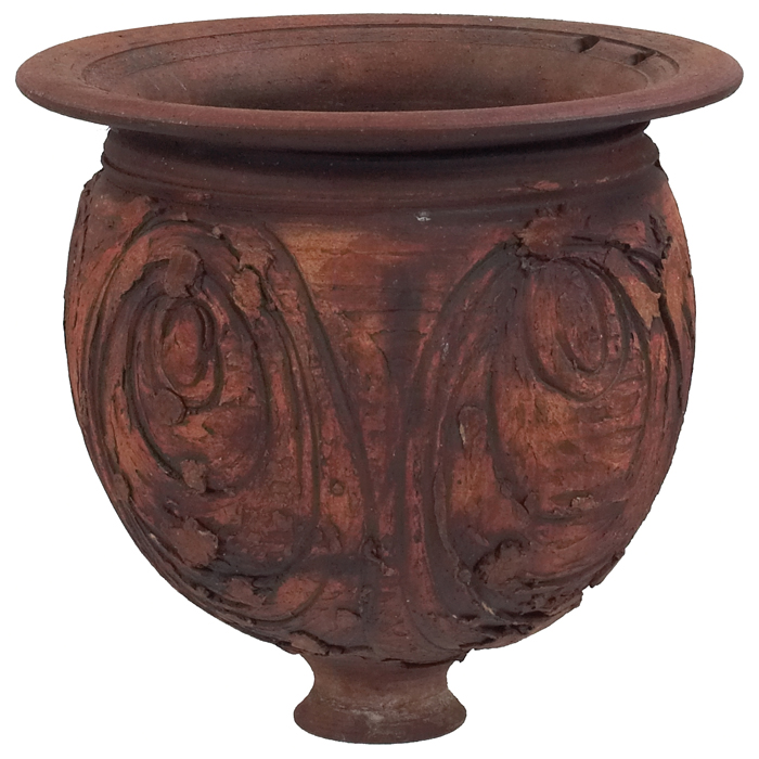 Appraisal: David Cressey planter and hanging pot glazed stoneware with carved