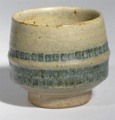 Appraisal: A Henry Hammond stoneware Unomi decorated with three bands of