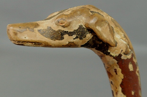 Appraisal: Carved dog head walking stick l