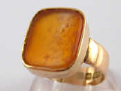 Appraisal: A carat gold cornelian signet ring hallmarked Birmingham stone approx