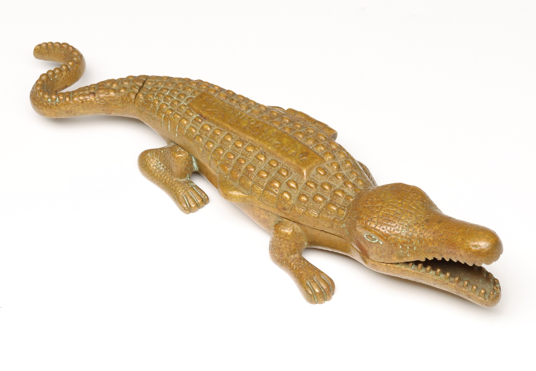 Appraisal: MARTINDALE BIRMINGHAM BRASS ALLIGATOR MATCH SAFEMeasures inches long