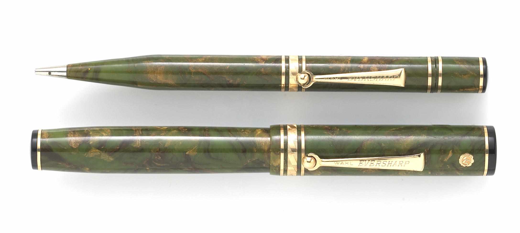 Appraisal: WAHL-EVERSHARP Fountain Pen and Mechanical Pencil CA Wahl-Eversharp Oversized Gold