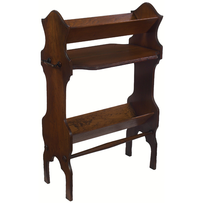 Appraisal: Arts and Crafts book rack V trough at top and