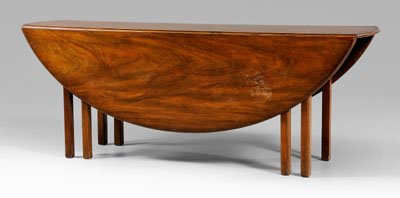 Appraisal: Kittinger mahogany hunt table large oval top with two drop