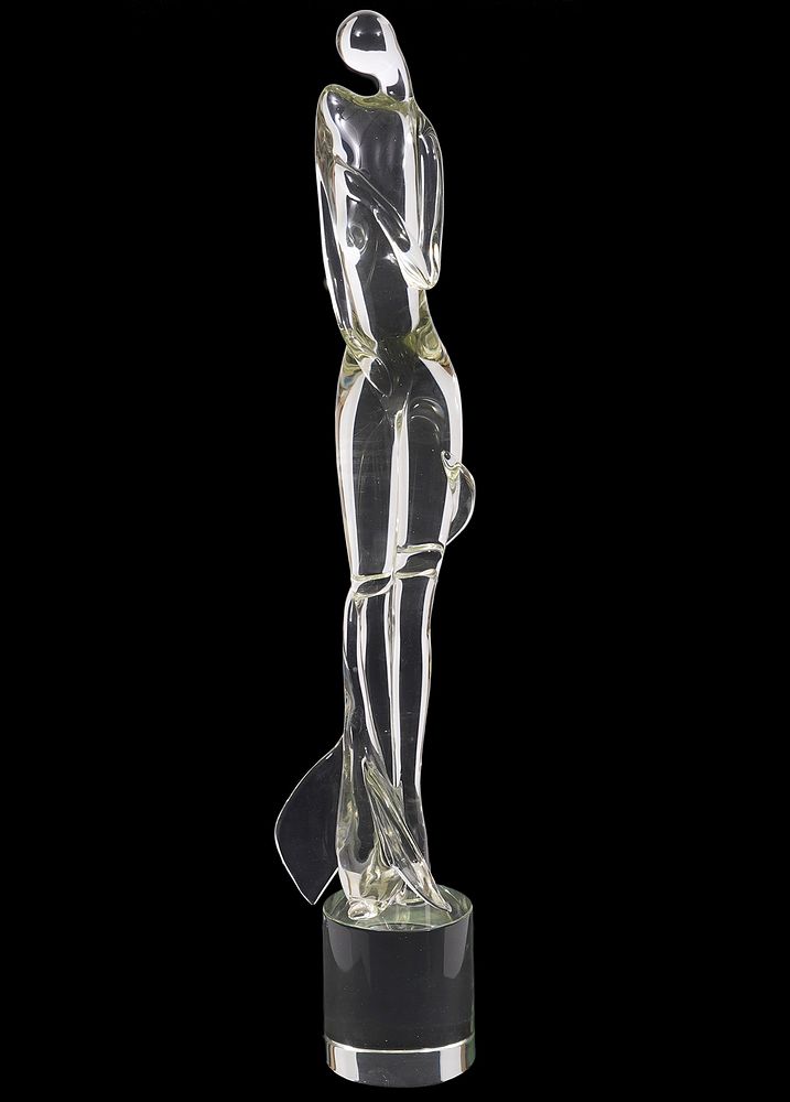 Appraisal: Murano Clear Glass Female Sculptured Figure Murano clear glass sculptured