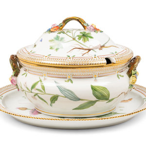 Appraisal: A Royal Copenhagen Flora Danica Porcelain Covered Tureen and Underplate