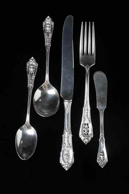 Appraisal: -PIECE WALLACE STERLING SILVER FLATWARE SERVICE ''Rose Point'' pattern Including