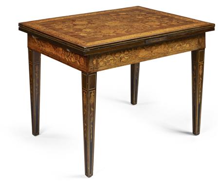 Appraisal: DUTCH ROSEWOOD AND MARQUETRY EXTENDING DINING TABLE TH CENTURY MADE