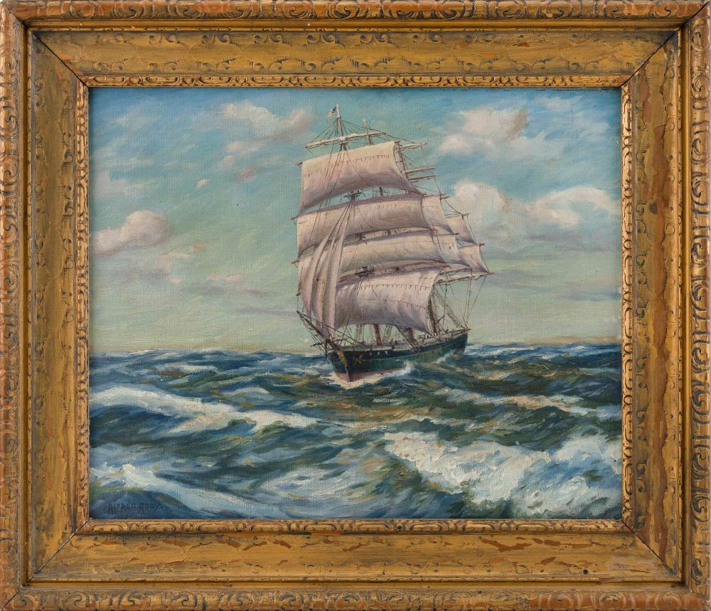 Appraisal: ALFRED ADDY MASSACHUSETTS ENGLAND - MAKING GOOD WEATHER OIL ON