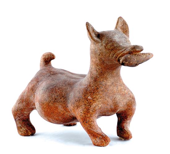 Appraisal: Colina style clay dog portly beast carrying corn H L