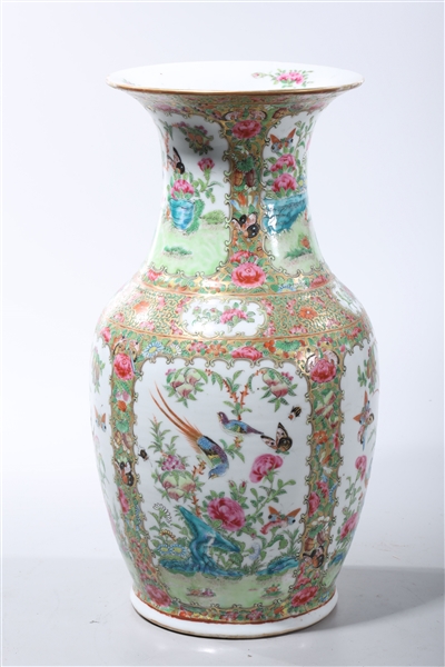 Appraisal: Antique Chinese famille rose enameled porcelain vase with birds and