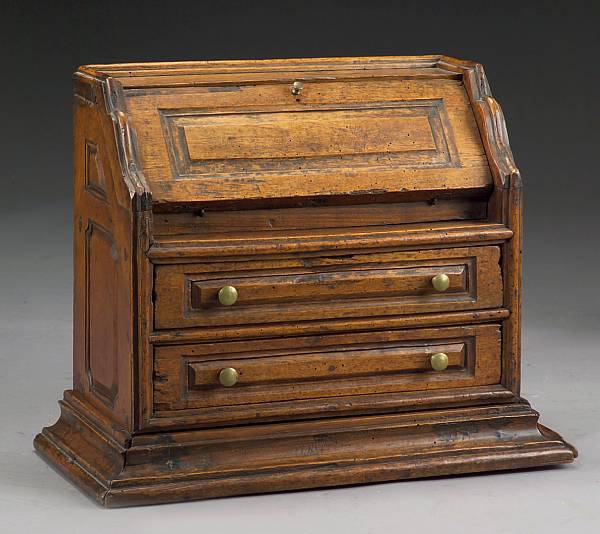 Appraisal: An Italian Baroque walnut miniature desk first quarter th century