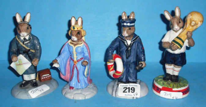 Appraisal: Royal Doulton Bunnykins Figures Air Controller DB Queen Guinevere DB