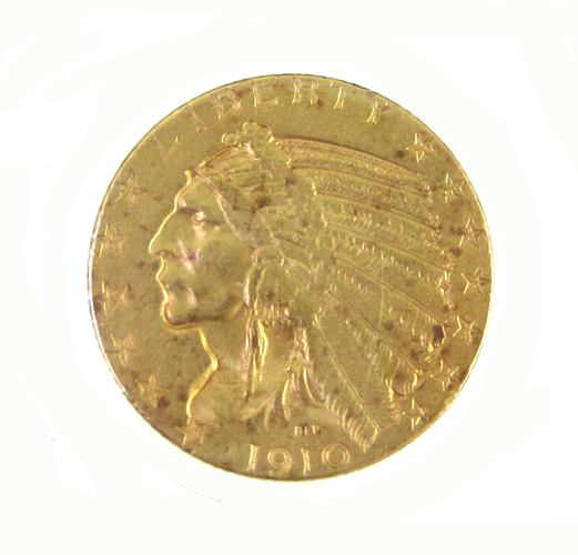 Appraisal: U S FIVE DOLLAR GOLD COIN Indian head type -S