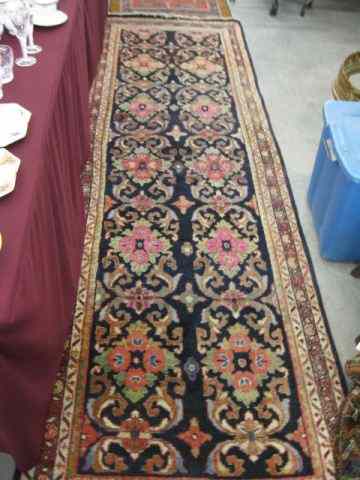 Appraisal: Mahal Persian Handmade Runner fancy florals indigo field ' ''