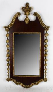 Appraisal: Antique mahogany mirror with focal urn with flame and carved