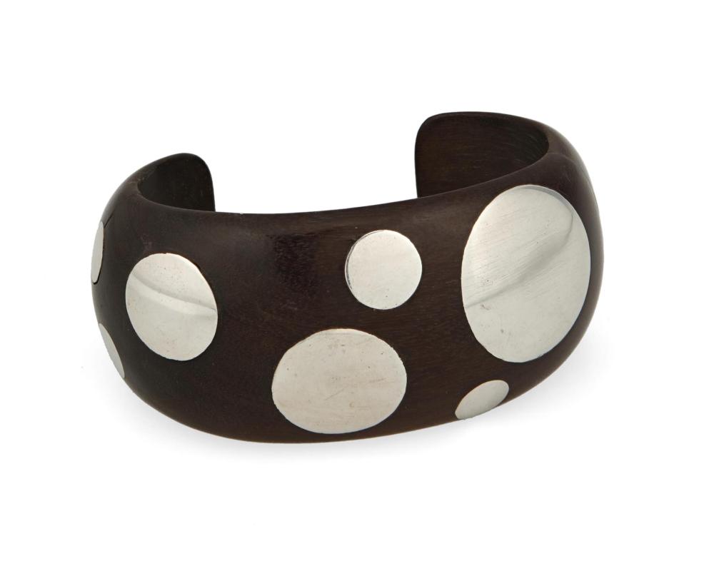 Appraisal: A William Spratling rosewood and silver dot bracelet William Spratling