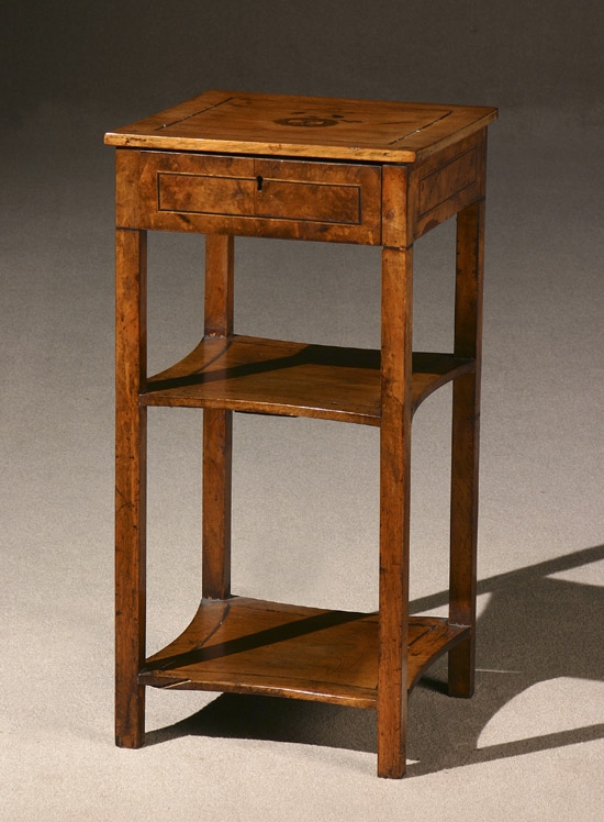 Appraisal: Continental Neoclassical Style Inlaid Walnut Side Table th Century Top