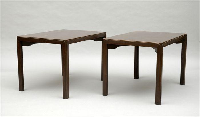 Appraisal: Pair of Dunbar Mahogany End Tables x x in