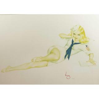 Appraisal: Framed Alberto Vargas - continuous tone lithograph on opalesque paper