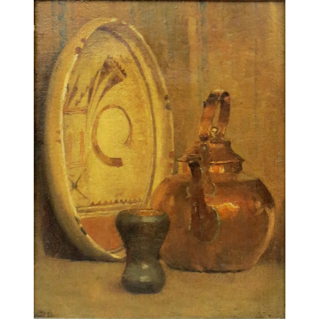 Appraisal: Anna Richards Brewster American - Indian Pottery and Copper Kettle