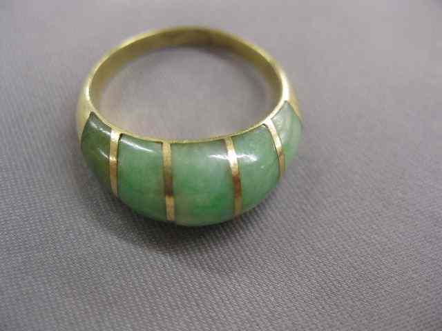 Appraisal: Jade k Gold Ring mottled green white yellow gold grams