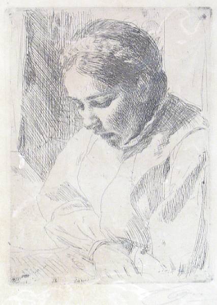 Appraisal: Anders Zorn B nen At Prayer H amp H Etching