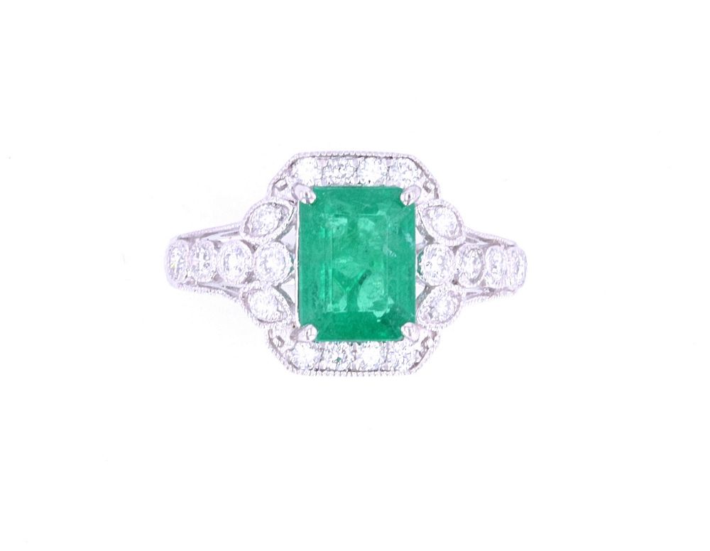 Appraisal: Stunning Emerald VS Diamond Platinum Halo Ring Featured in this