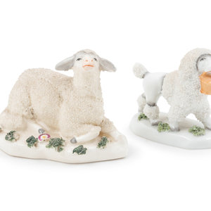 Appraisal: Two Chelsea Porcelain Animal Figures th Century comprising a sheep