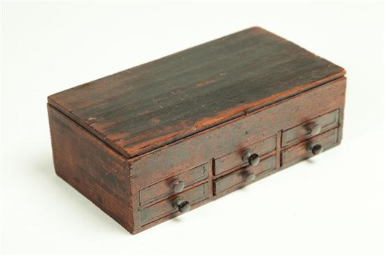 Appraisal: SMALL DESKTOP BOX WITH DRAWERS American or English th century