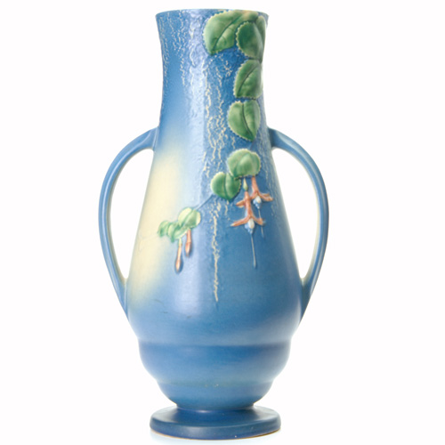 Appraisal: ROSEVILLE Blue Fuchsia floor vase - Impressed mark