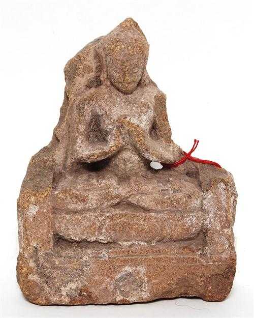 Appraisal: STONE FRAGMENT OF BUDDHA India Bodhgaya ca rd century H