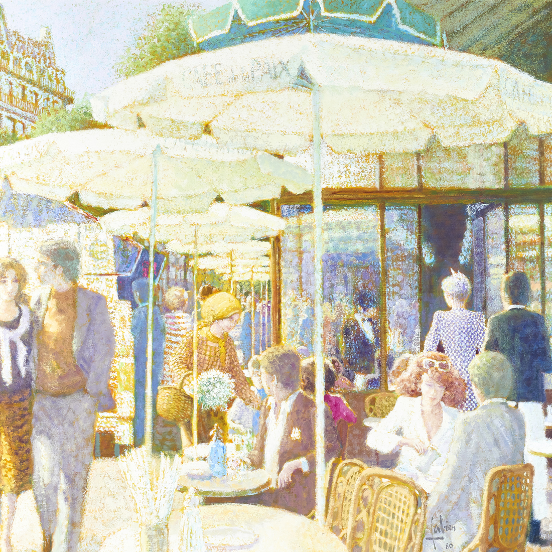 Appraisal: PAINTING LOUIS FABIEN Louis Fabien French - Printemps au Cafe