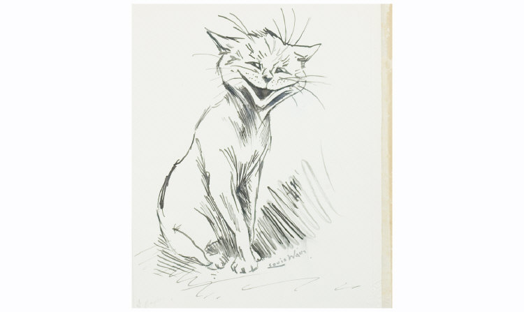 Appraisal: Louis Wain - An original ink sketch on paper of