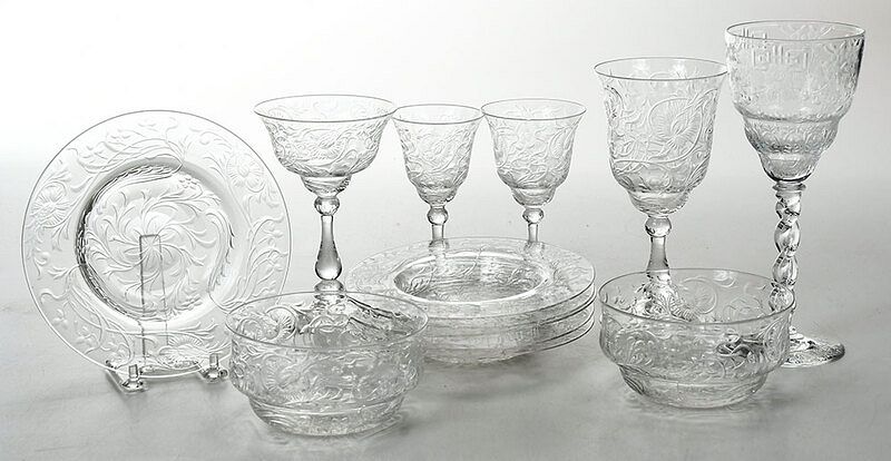 Appraisal: Approximately Crystal Stems Bowls Plates British th century set of