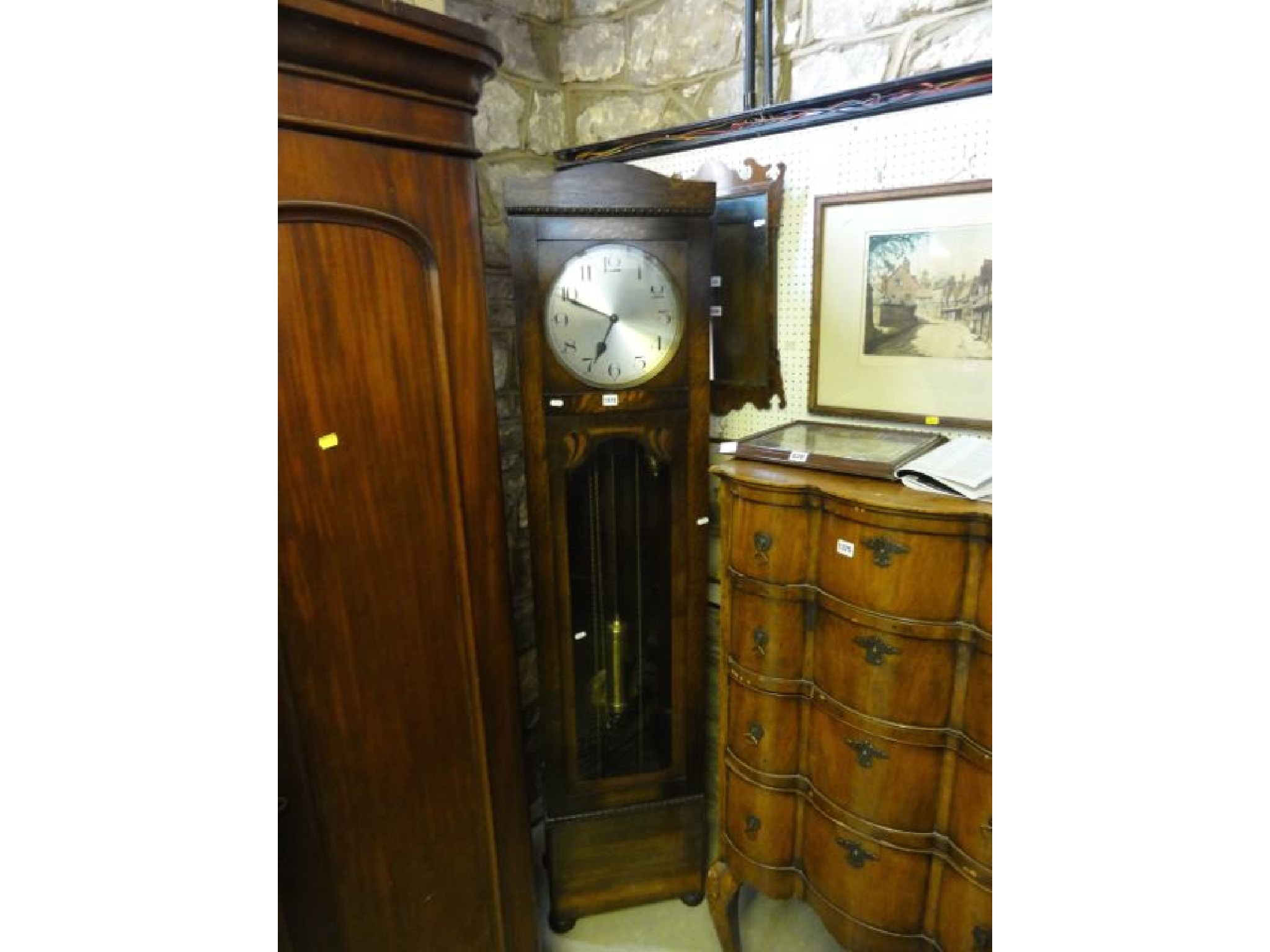 Appraisal: An early th century oak longcase clock with moulded detail