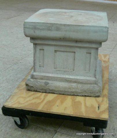 Appraisal: Square Base Concrete Pedestal for Plants or Urns - great