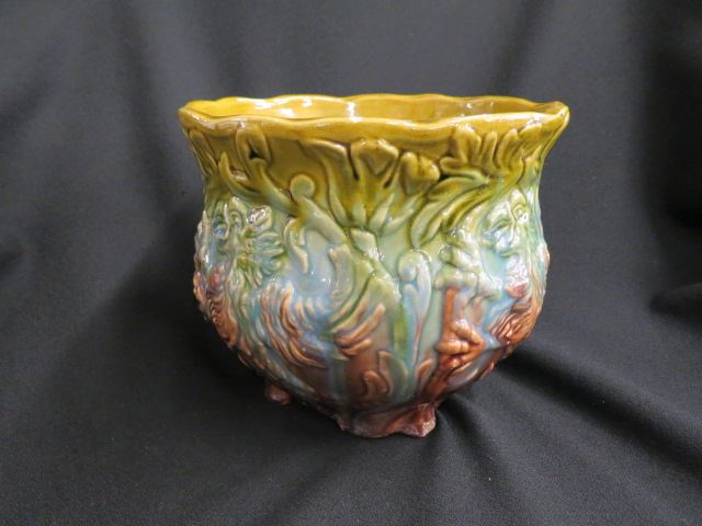 Appraisal: J B Owen Art Pottery Jardinere footed majolica glaze signed