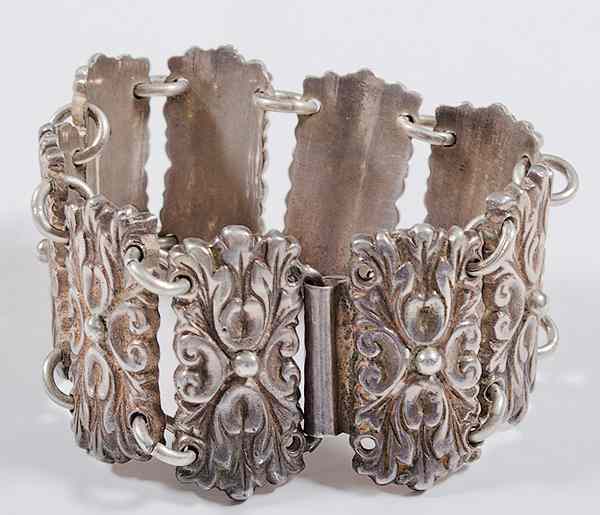 Appraisal: Mexican Prieto Juarez Sterling Bracelet Mexican second quarter th century